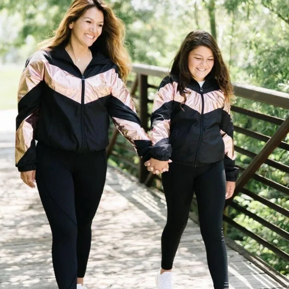 ZYIA ACTIVE NWT PINK SHINE BLOCK ZIP DOWN JACKET EXTRA SMALL BLACK - Picture 4 of 13